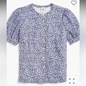 J.Crew Crinkle Puff Sleeve Ruffle Top